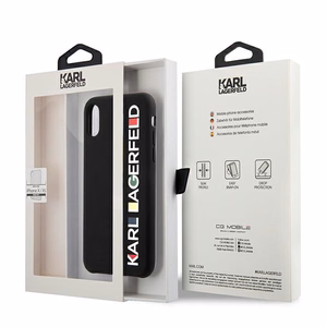 Karl Lagerfeld Spīdīgs Bauhaus iPhone X/XS Viedtālruņa apvalks - melna