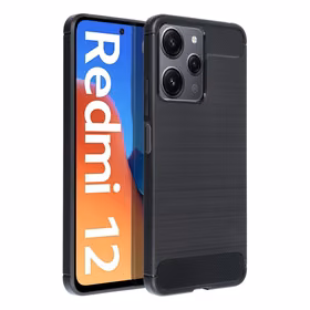 CARBON viedtālruņa apvalks XIAOMI Redmi 12 4G / Redmi 12 5G melns