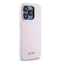 DKNY Liquid Silicone Small Metal Logo MagSafe Viedtālruņa apvalks iPhone 15 Pro - rozā (m)