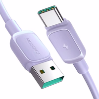 Joyroom Multi-Color Series A14 USB-A / USB-C 3A 1.2 m kabelis - violets