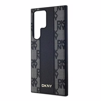 DKNY Ādas rūtainais magnētiskais apvalks Samsung Galaxy S24 Ultra - melns