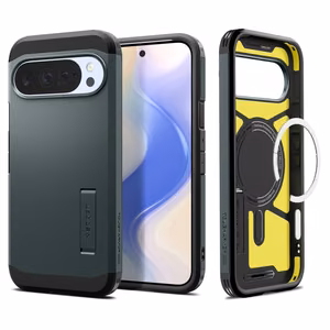 Spigen Tough Armor Mag MagSafe viedtālruņa apvalks Google Pixel 10 Pro XL - zaļa