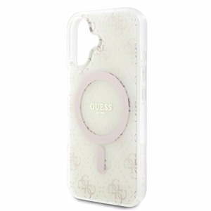 Guess IML 4G Fons Magnētiskais viedtālruņa apvalks iPhone 16 Plus - balts