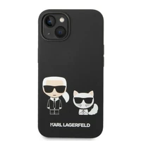 Karl Lagerfeld KLHMP14MSSKCK iPhone 14 Plus 6.7 "cietais viedtālruņa apvalks melns / melns šķidrais silikona Karl & Choupette MagSafe