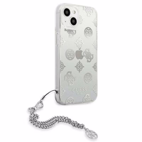 Guess GUHCP13SKPESI iPhone 13 mini 5.4" sudrabains cietais apvalks Peony Chain kolekcija