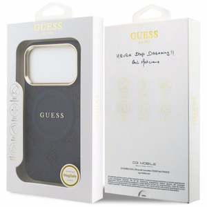 Guess Peony Hot Stamp MagSafe чехол iPhone 17 Pro - синий