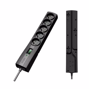 Ever T/LZ09-CLA050/0000 Classic – pagarinātājs ar pārsprieguma aizsardzību un 5 kontaktligzdām, 5 m, melns