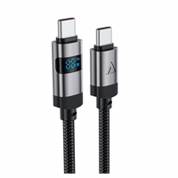 Acefast C15-03 USB-C - USB-C kabelis ar displeju 480Mb/s 60W 1,2 m - melns