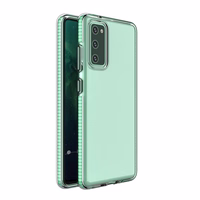 Spring Case (m) ar skaidru TPU gel aizsargapvalku ar krāsainu rāmi Samsung Galaxy A72 4G - piparmētras zaļš