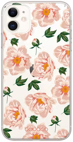 Maciņš ar apdruku BABACO ziedi 014 IPHONE 12 MINI caurspīdīgs
