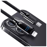 USAMS Kabelis USB-C uz Lightning 30W 1.2m Digital Display Zinc Alloy Fast Charging Data Cable HX Series SJ741USB02 (US-SJ741)