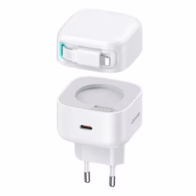 USAMS Tīkla lādētājs 1xUSB-C ar satīšanas Lightning kabeli PD+QC 35W Gan Fast Charging balts XMF Series CC209TC02 (US-CC209)
