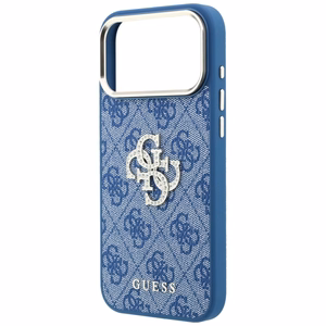 Guess 4G & Big Strass Logo maciņš iPhone 18 Pro / 17 Pro, zils