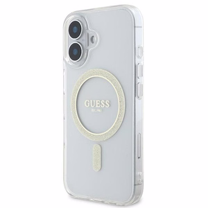 Guess IML Spīdīgs Aplis Magnētiskais viedtālruņa apvalks iPhone 16 - caurspīdīgs