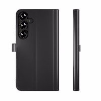 Puro atverams viedtālruņa apvalks ar maku Samsung Galaxy S25 - melns