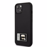 Viedtālruņa apvalks Karl Lagerfeld KLHCP13S3DKPK iPhone 13 mini 5,4\" melns / melns ciets apvalks Ikonik Patch