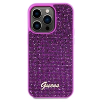 Guess Disco Metal Script viedtālruņa apvalks iPhone 14 Pro Max – fuksijas