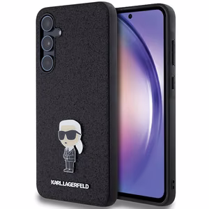 Karl Lagerfeld Fiksēts Mirdzošs Ikonik Logo Metal Pin viedtālruņa apvalks Samsung Galaxy A55 - melns