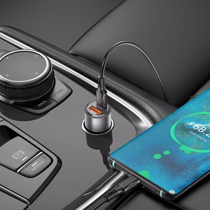 Автомобильное зарядное устройство Borofone BZ20A Smart USB Type-C QC 3.0 PD 83W прозрачный чёрный