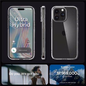 Viedtālruņa apvalks Spigen Crystal Hybrid iPhone 15 Pro Max - caurspīdīgs (m)