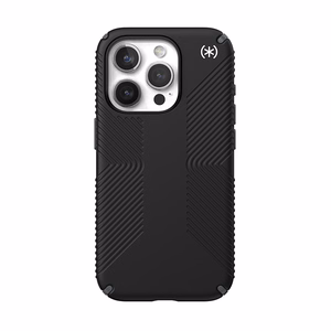Speck Presidio2 Grip MagSafe vāciņš ierīcei iPhone 15 Pro, melns ar slānekļpelēkām detaļām