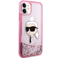 Karl Lagerfeld mirdzošs Karl Head apvalks iPhone 11/XR - rozā