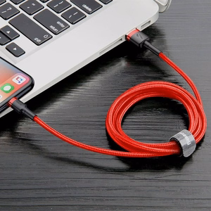 Baseus Cafule USB Lightning kabelis 2.4A 1m (melns + sarkans)