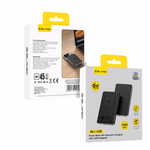 Blavec Power Bank 10000mAh BJ-05 Ultra Fast 16mm - Type C - Qi2.2 25W + PD 45W magnetic induction Magsafe 2 in 1 (PBBJ05-QI22MC10B) black aluminum (damaged packaging)