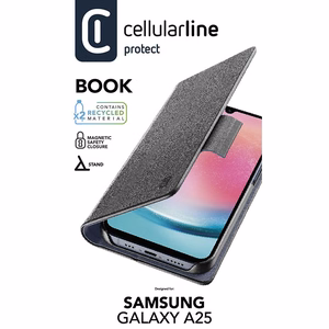 Cellularline Book Case atverams vāciņš ierīcei Samsung Galaxy A25 5G, melns