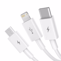 Baseus kabelis 3in1 Superior USB - Lightning + USB-C + microUSB 1,5 m 3,5A balts