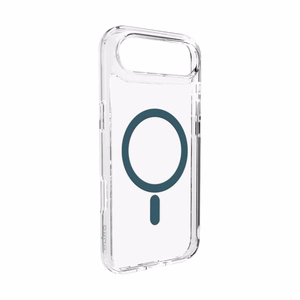 Puro Lite Mag TPU+PC viedtālruņa apvalks saderīgs ar MagSafe iPhone 17 Air - caurspīdīgs ar tirkīza gredzenu