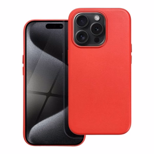 Case Leather Mag Cover (MagSafe) for iPhone 15 Pro red