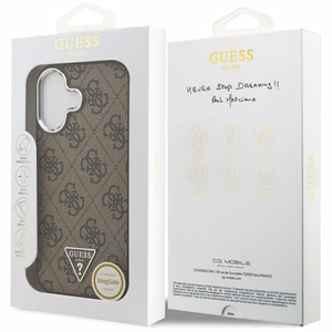 GUESS viedtālruņa apvalks (m) IPHONE 17 ar MagSafe saderīgs PU 4G W/Triangle Logo SL - brūns