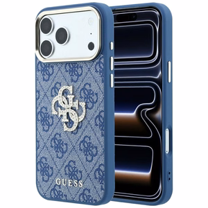 Guess 4G & Big Strass Logo maciņš iPhone 18 Pro / 17 Pro, zils