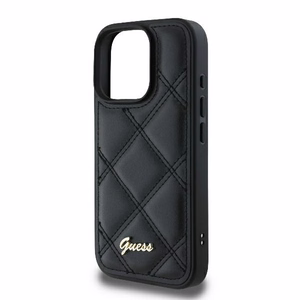 Guess Stepētais Metāla Logotipa viedtālruņa apvalks iPhone 16 Pro Max - melna