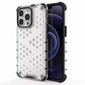 Honeycomb Case bruņu vāks ar TPU buferi iPhone 13 Pro caurspīdīgs