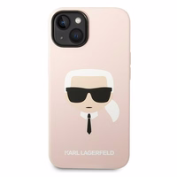 Karl Lagerfeld KLHCP14MSLKHLP iPhone 14 Plus 6.7 "cietais viedtālruņa apvalks rozā / rozā silikona Karl's Head