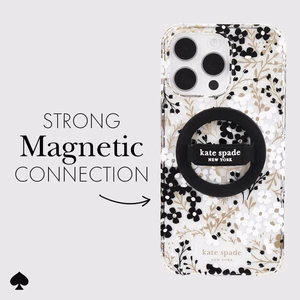 Kate Spade New York Magnetic Loop Grip MagSafe magnētiskais tālruņa turētājs pirkstam, melns