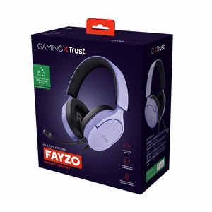 Trust GXT 489P FAYZO vadu spēļu austiņas ar galvas stīpu, melnas un violetas