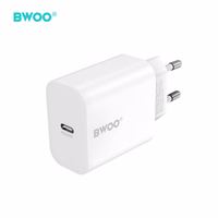 BWOO wall lādētājs CDA233 PD 20W 1x USB-C with USB-C - Lightning kabelis balts