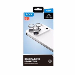 Rock rūdīts stikls Pure Series kameras objektīvam priekš iPhone 17 Pro / 17 Pro Max 3 gab sudrabs