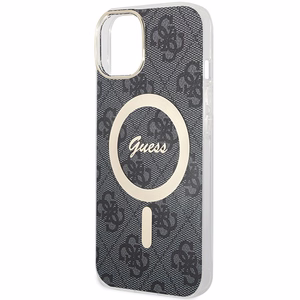 Guess 4G Magnētiskais viedtālruņa apvalks iPhone 15 Plus / 14 Plus - melna