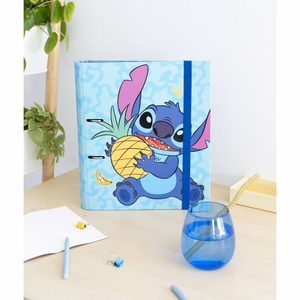 Disney Stitch Tropical A4 mape ar 2 gredzeniem un elastīgo aizdari