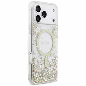 Guess Resin Bottom Glitter MagSafe Case for iPhone 17 Pro Max - Gold