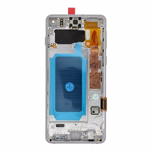 FixCell LCD ekrāns SAMSUNG S10 G973 balts ar rāmi (refub)