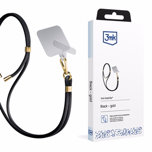 3mk EasyClip tālruņa aukliņa, melna (zelta krāsas furnitūra)