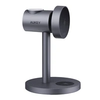Bezvadu lādētājs MagFusion 3 in 1 Aukey LC-MC311, 15W Qi2 (pelēks)