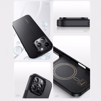 Benks Montage magnētiskais Armor Pro Kevlar viedtālruņa apvalks ar metāla rāmi 600D+1500D Iphone 16 Plus melns