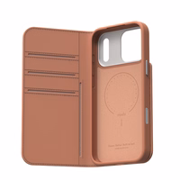 Moshi Overture MagSafe - Leather 3-in-1 Flip maciņš iPhone 17 Pro Max (Misty Coral)