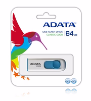 ADATA 64GB C008 USB flash drive USB Type-A 2.0 zils, balts